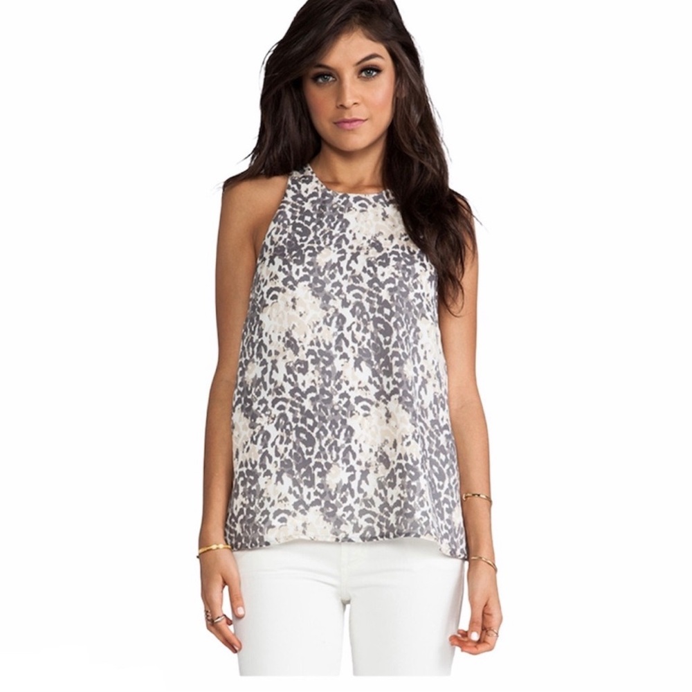 Joie Brighton Silk Animal Print Top NWT
